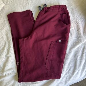 Figs Burgundy scrub Pants